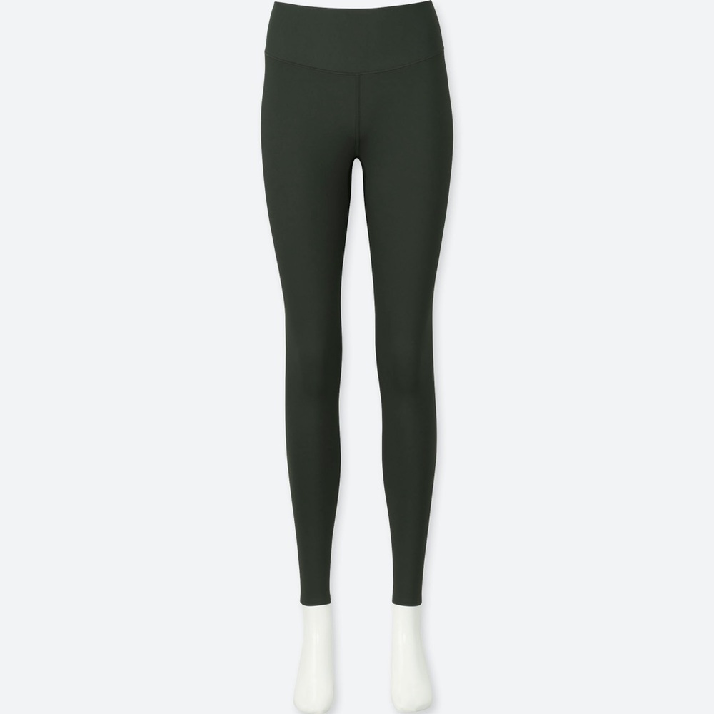 uniqlo dark green high waisted airism leggings